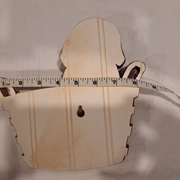 Vintage Puppy in Woven Basket Brown Wall Hanging Intarsia Home Decor Dog Beagle - Picture 8 of 9